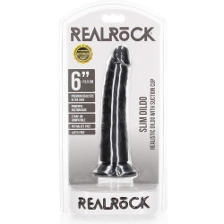 Real Rock Ultra Skin Gode Slim Dildo RealRock 15.5 x 3.8cm Noir